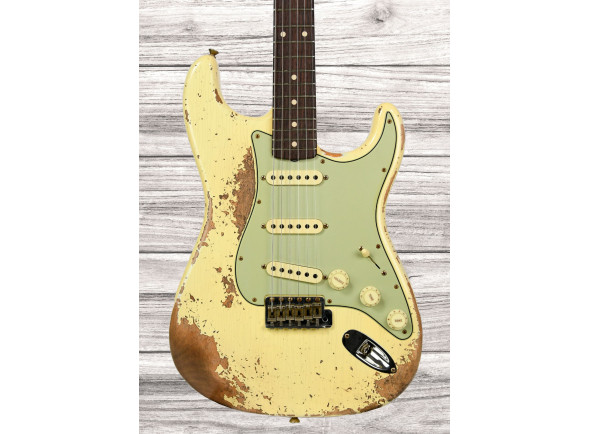 Fender Custom Shop Limited Edition 60 Dualmag II Stratocaster Super Heavy Relic Aged Vintage White Fender Custom Shop Limited Edition 60 Dualmag II Stratocaster Super Heavy Relic Aged Vintage White